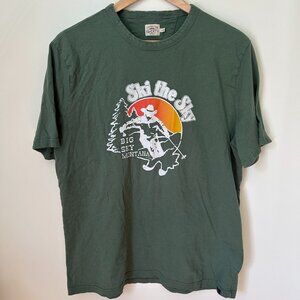 Faherty Graphic T-Shirt - Ski the Sky, Big Sky Montana - Sz L